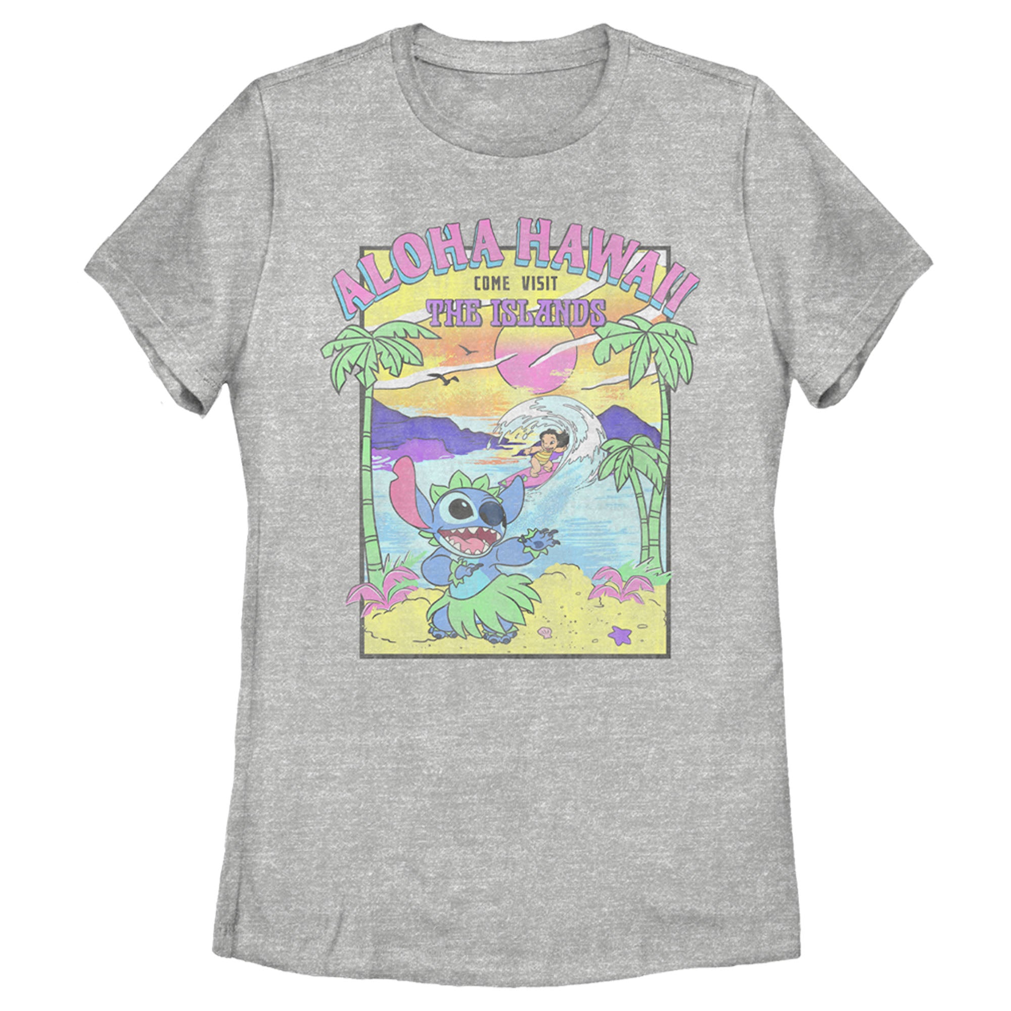 Women’S Lilo & Stitch Aloha Hawaii Come Visit The Islands T-Shirt