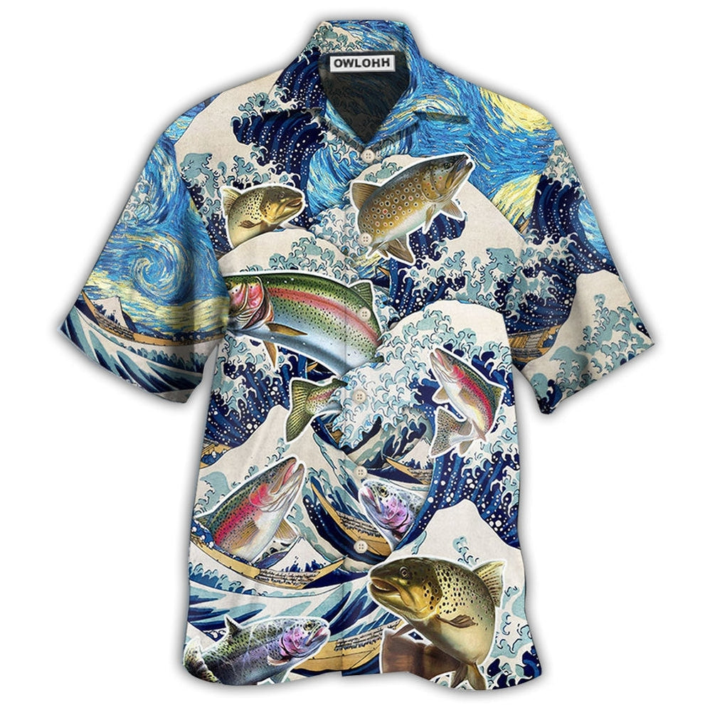 Fishing Trout Big Waves Style Hawaii Shirt Ha99118