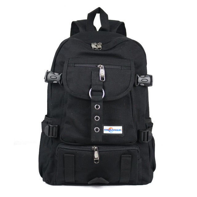 Arcuate Shoulder Strap Canvas Designer Backpack