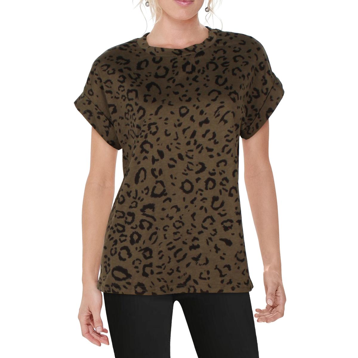 Abina Womens Animal Print Crewneck T-Shirt