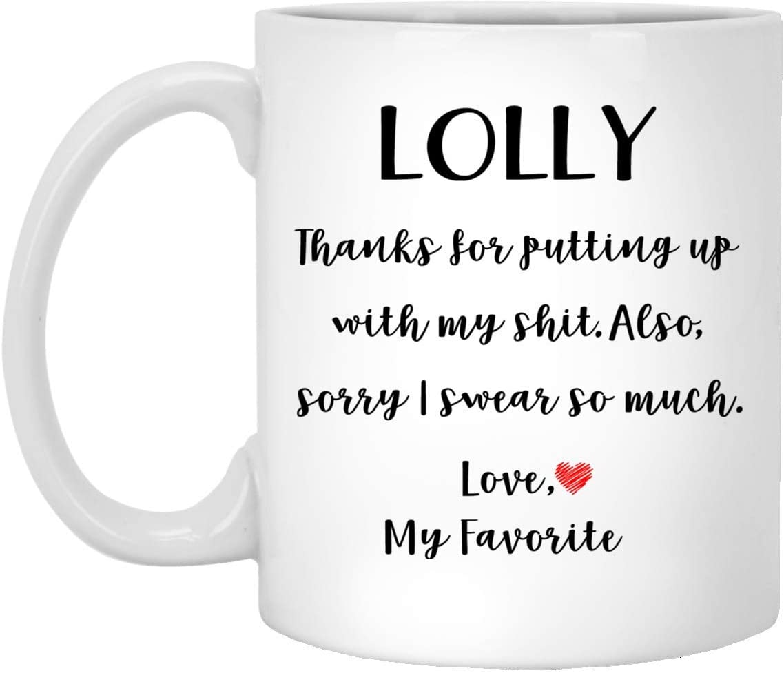 Lolly Gifts From Daughter Son – Mothers Day Gifts For Lolly Birthday Gifts – Funny Lolly Coffee Mug Christmas Gift Ideas For Lolly – White – 15Oz