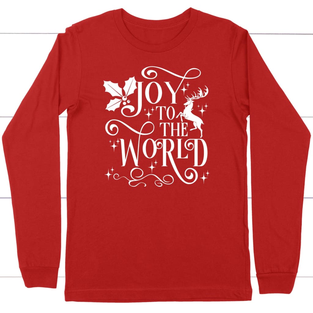 Christian Christmas Apparel, Joy To The World Long Sleeve Shirt