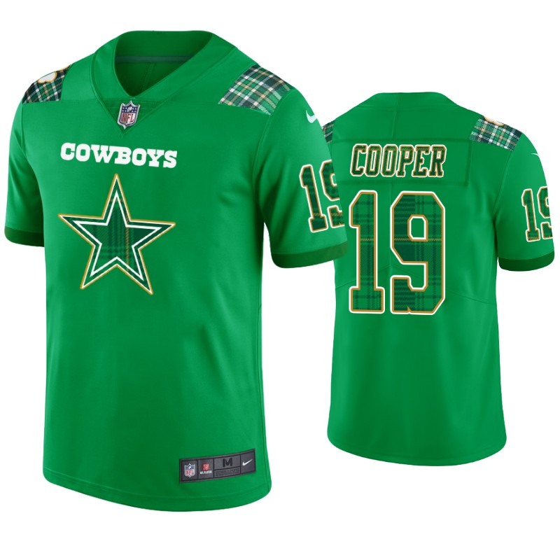 Amari Cooper Dallas Cowboys #19 Jersey St. Patricks Day Kelly Green Lucky – Men