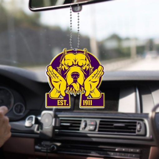 Omega Psi Phi Est 1911 Gold Nasty Dog With Hand Sign Car Hanging Ornament