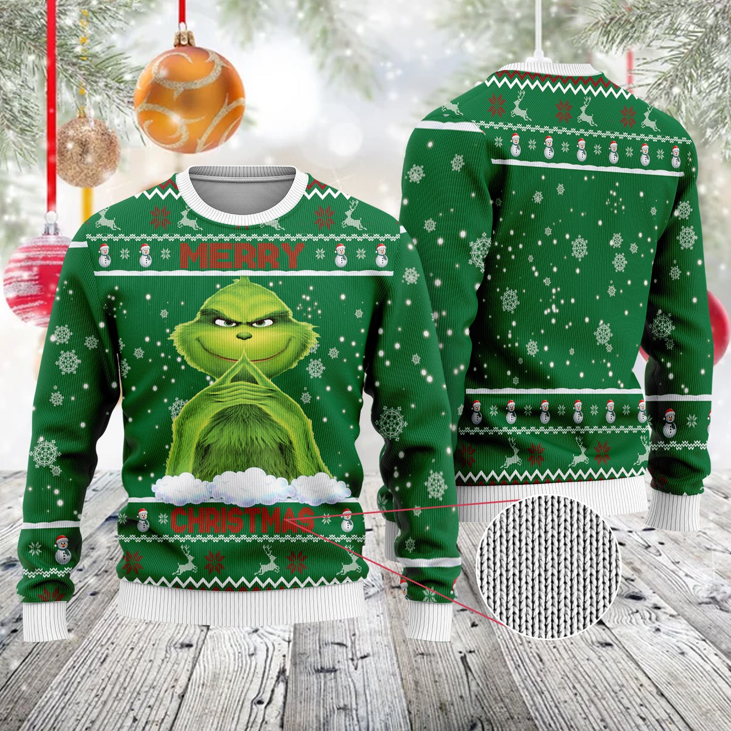 Grinch Ugly Sweater Grinch Lighting Merry Christmas Hat Ugly Sweater Unisex Shirt Gifts Men Women