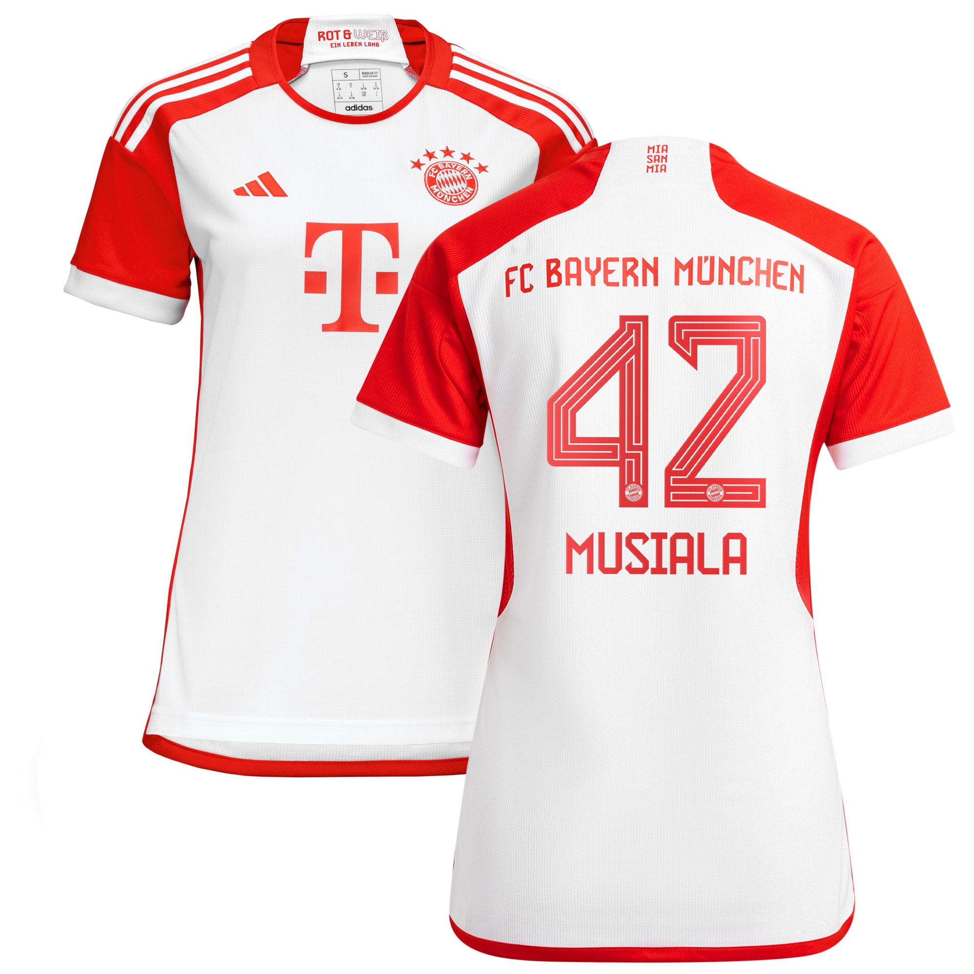 Jamal Musiala Bayern Munich Women's 2023/24 Home Replica Jersey – White