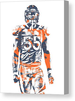 Bradley Chubbs Denver Broncos Pixel Art 2 Joe Hamilton Canvas Print