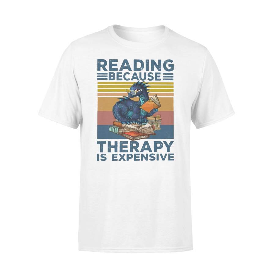 Dragon Reading Because Therapy Is Expensive Vintage T-shirt