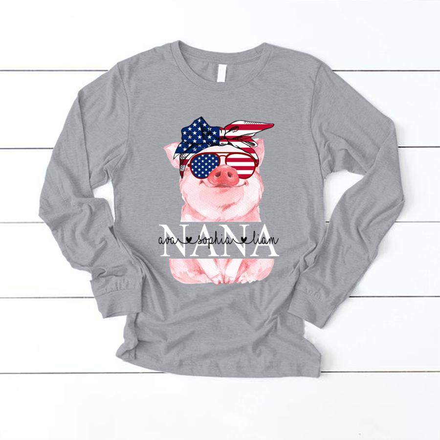 PERSONALIZED GRANDMA PIG INDEPENDENCE DAY SHIRT