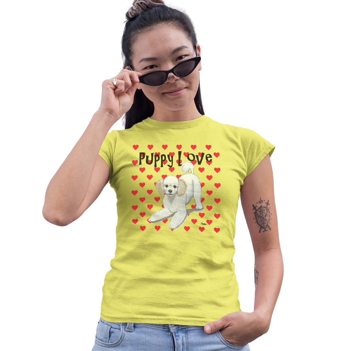 Poodle Puppy Love – Women’S Fitted T-Shirt