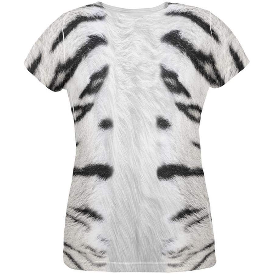 White Siberian Tiger Costume All Over Womens T Shirt