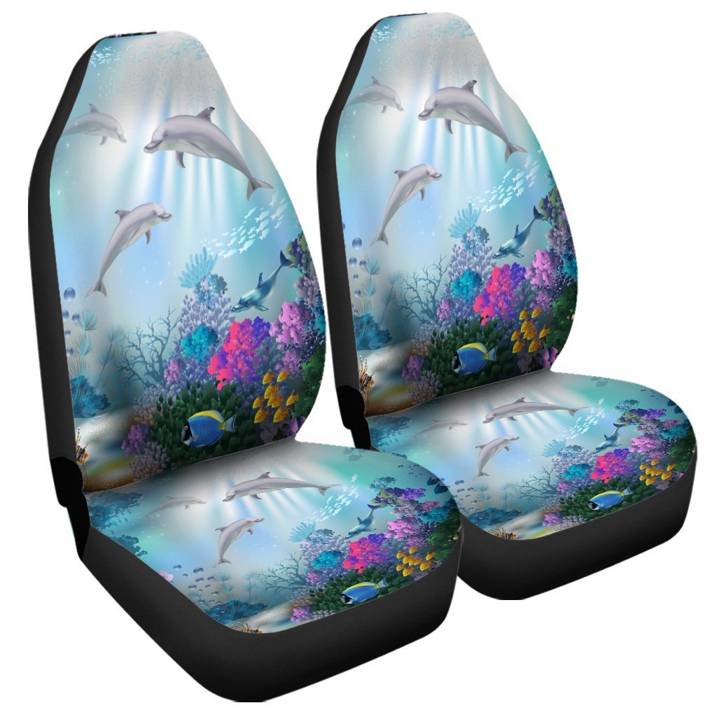 Hawaiian Dolphins Play The Ocean Polynesian Car Seat Covers – Ah