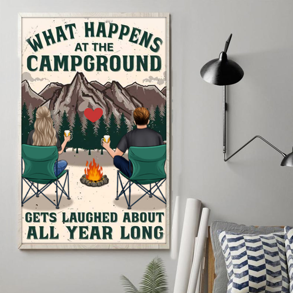 Camping Lovers Couple Quote Funny Portrait Poster & Canvas Home Decor Wall Art Visual Art