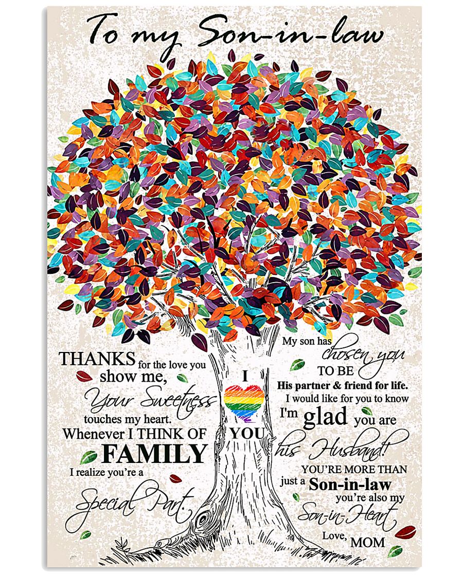 To My Son-In-Law Tree Portrait Canvas & Poster, Thank For The Love You Show Me Gift For Son-In-Law From Mom Birthday Decor Home Decor Wall Art Visual Art