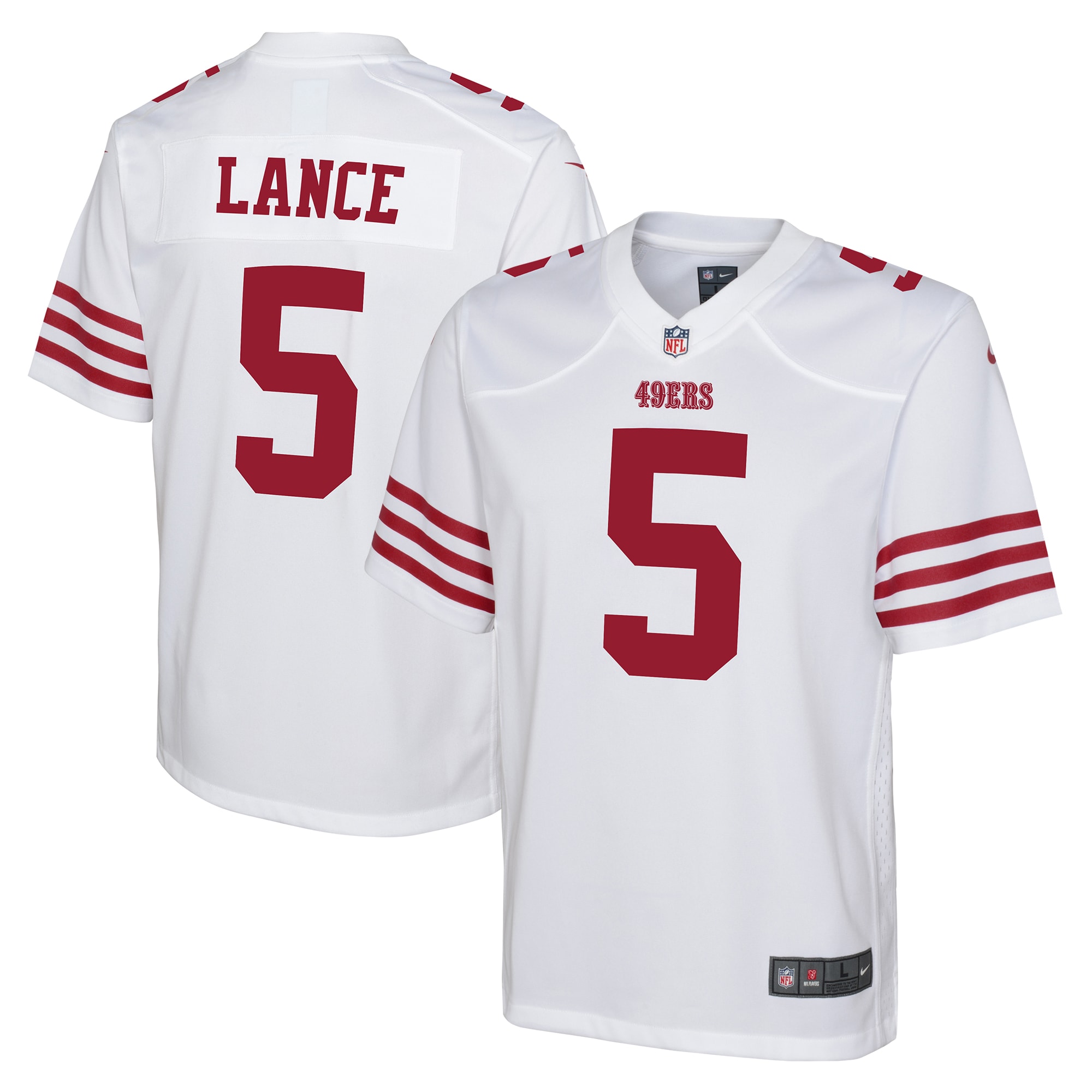 Trey Lance San Francisco 49ers Youth Game Jersey – White