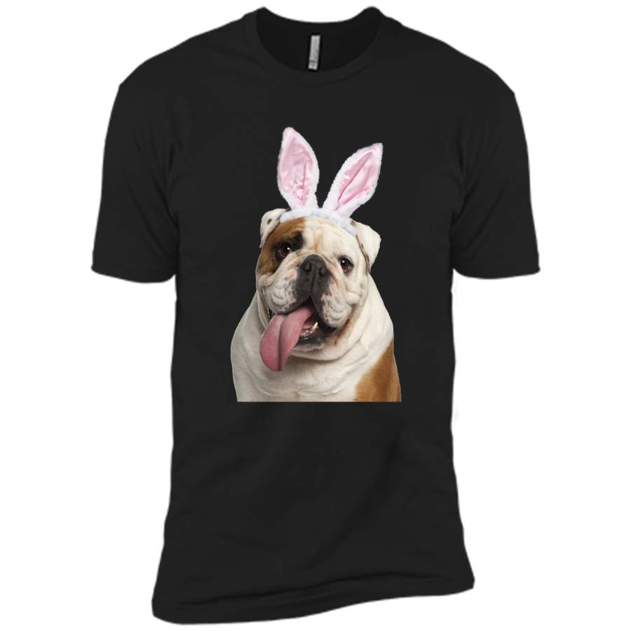 Bulldog Wearing Easter Bunny Ears Dog T-Shirt Next Level Premium Short Sleeve Tee