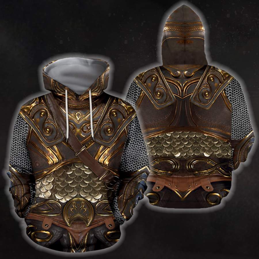 3D All Over Printed Breastplate 4 Hoodie