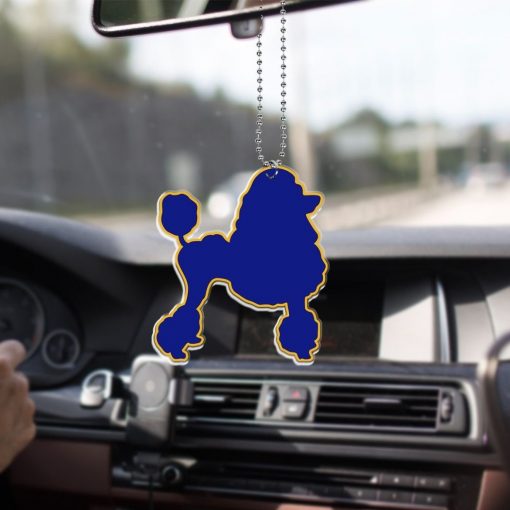 Sigma Gamma Rho 1922 Royal Blue Poodle Gold Border Car Hanging Ornament