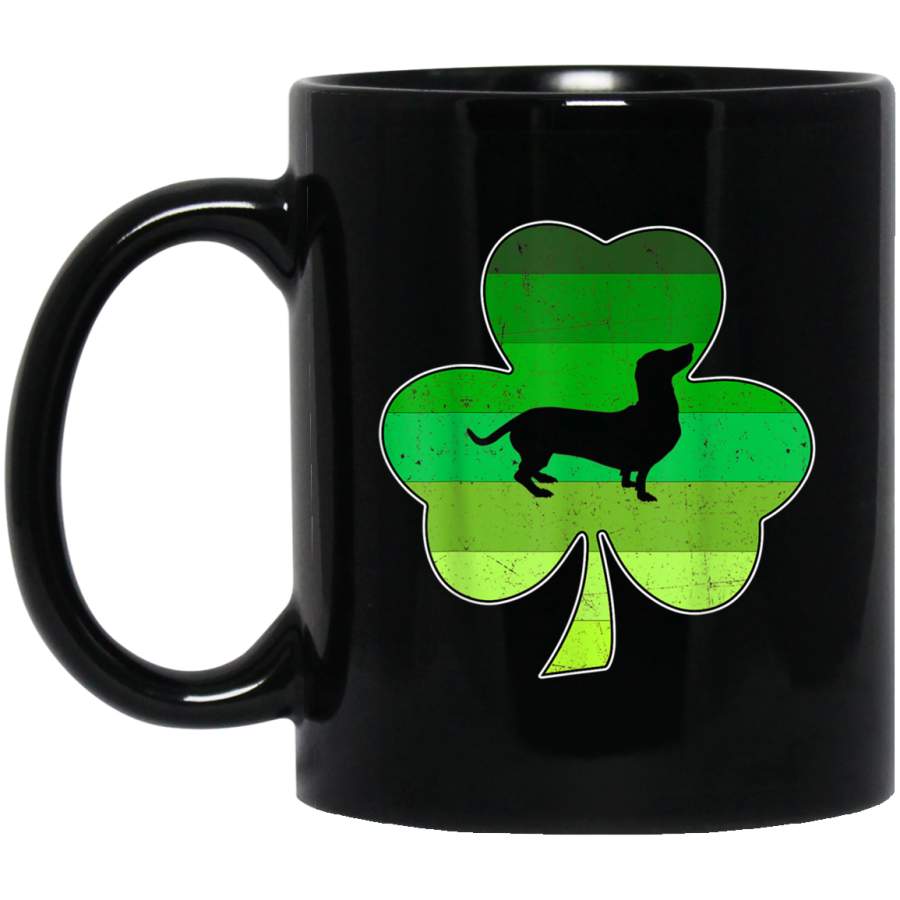 Dachshund Lover St Patricks Day Vintage Shamrock Mug