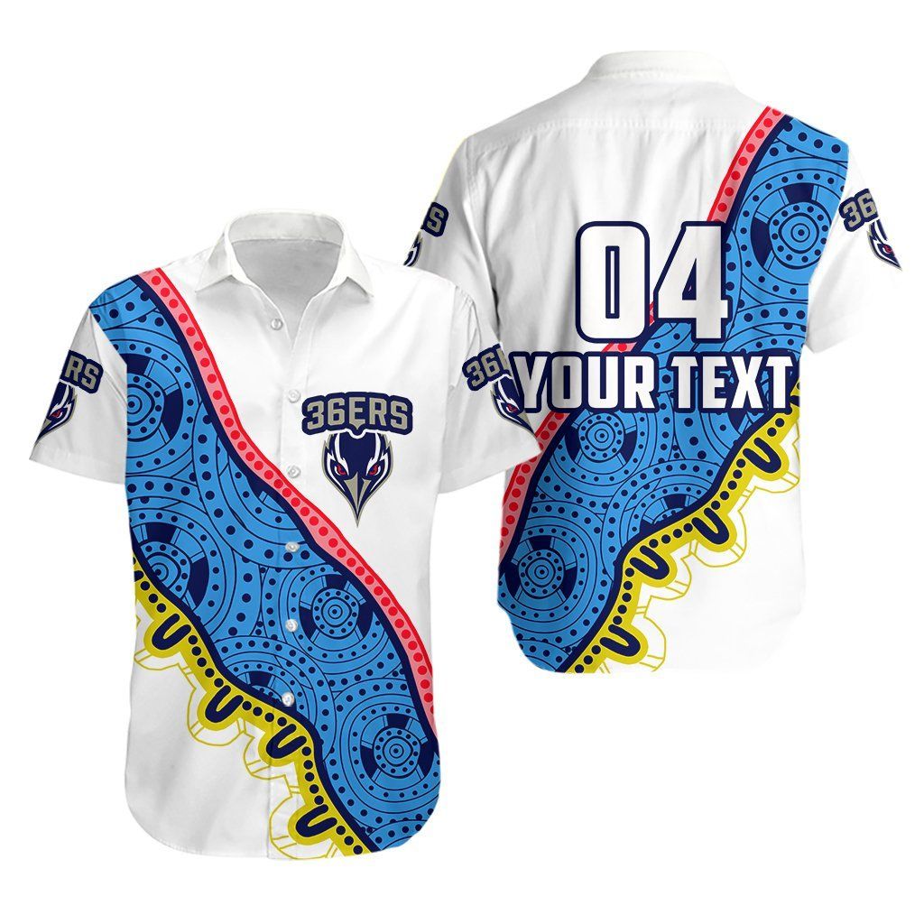 (Custom Personalised)Adelaide 36Ers Hawaiian Shirt Indigenous White Th4