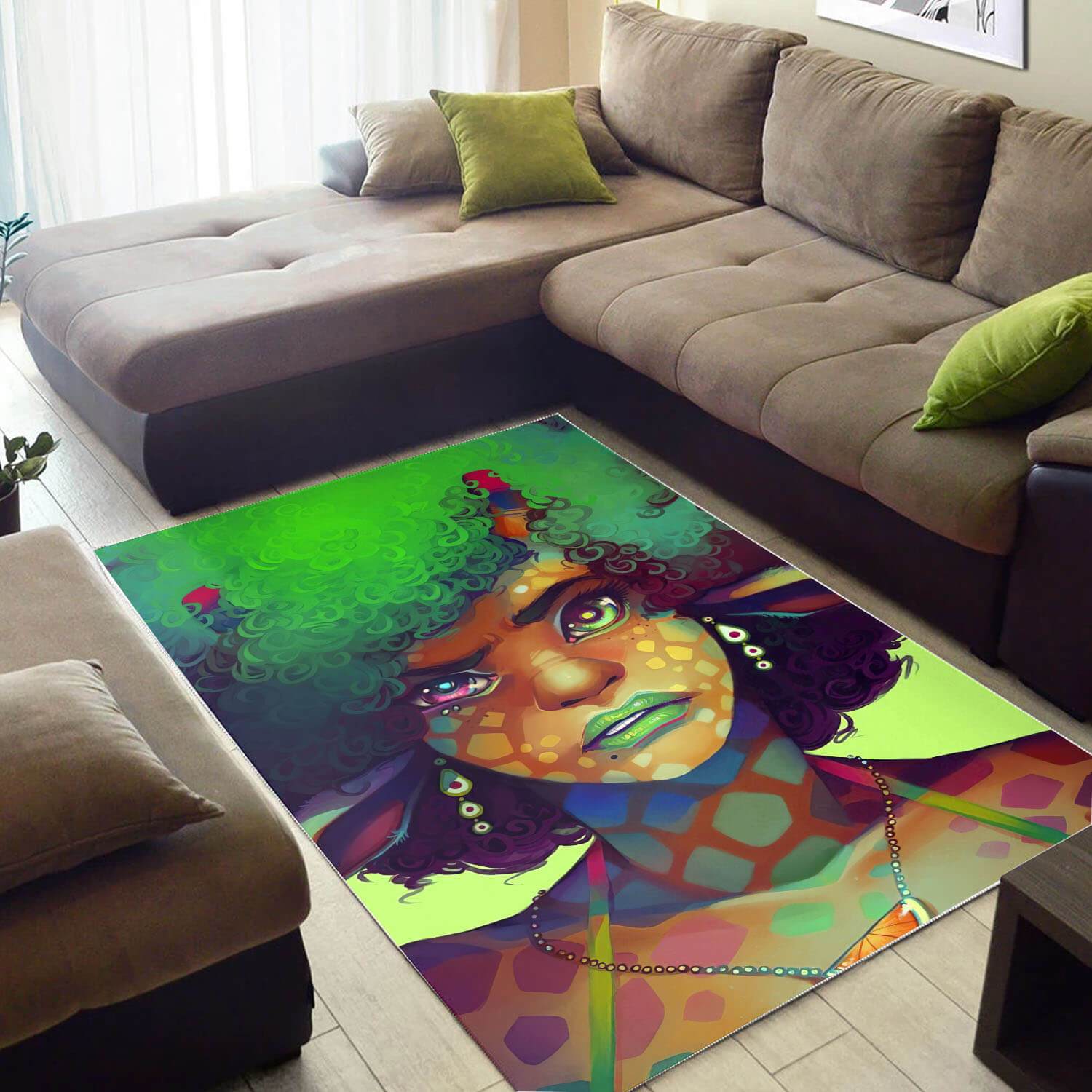 African American Area Rugs Beautiful Lady With Afro African Inspired Area Rug Afrocentric Living Room Ideas BPS22099