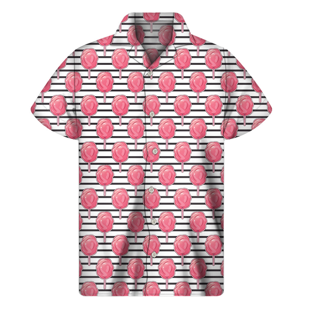 Cotton Candy Striped Pattern Print Men’S Short Sleeve Shirt