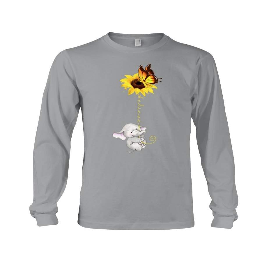 Spina Bifida Awareness Elephant Belive Unisex Long Sleeve