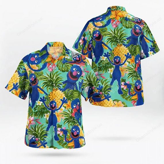 The Muppet Show Grover Hawaiian Shirt Aloha Beach Holiday Casual Ha43969