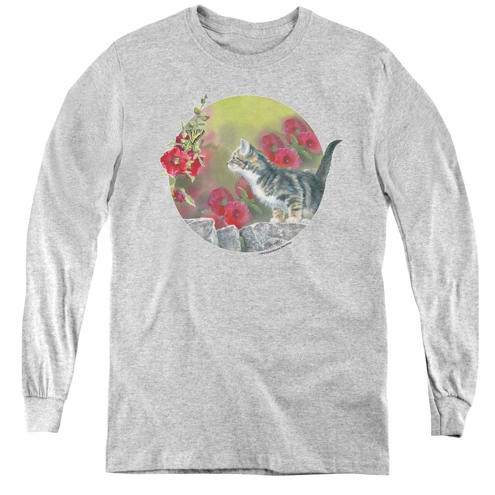 Wild Wings Kitten Flowers – Youth Long Sleeve T-Shirt