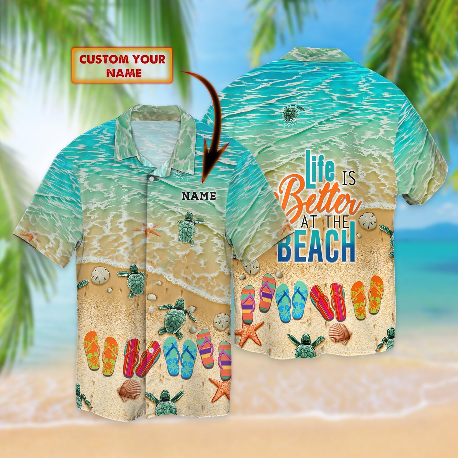 Flip Flop And Beach Personalized Name Hawaii Ha15821