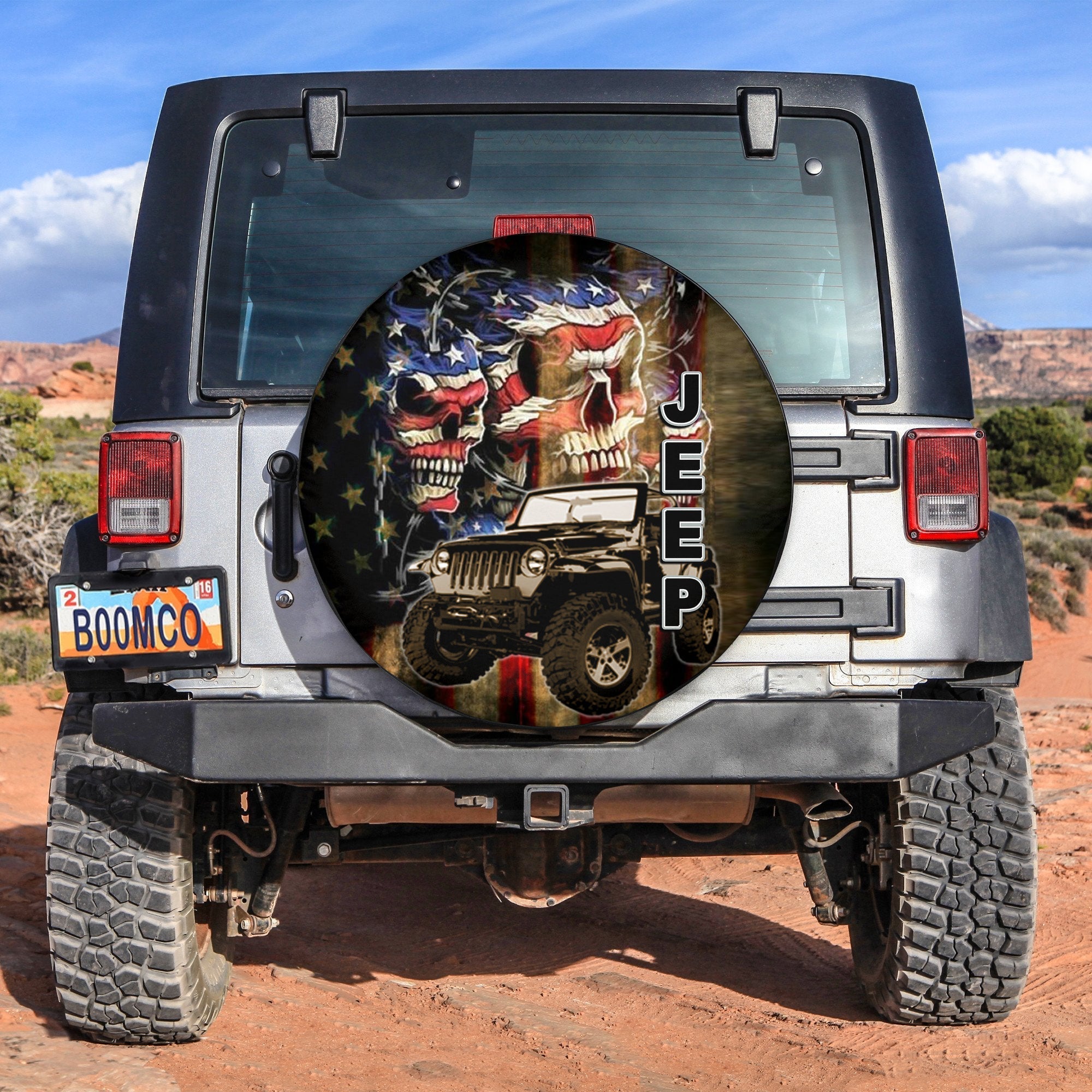 Native American Skull Mix Jeep Spare Tire Cover No.4 Lt6