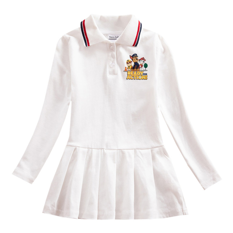 2021 Spring Autumn Roblox College Style Children’s Dress Girls Dress Baby Girl Long Sleeve Lapel Pleated Skirt Kids Clothes alx