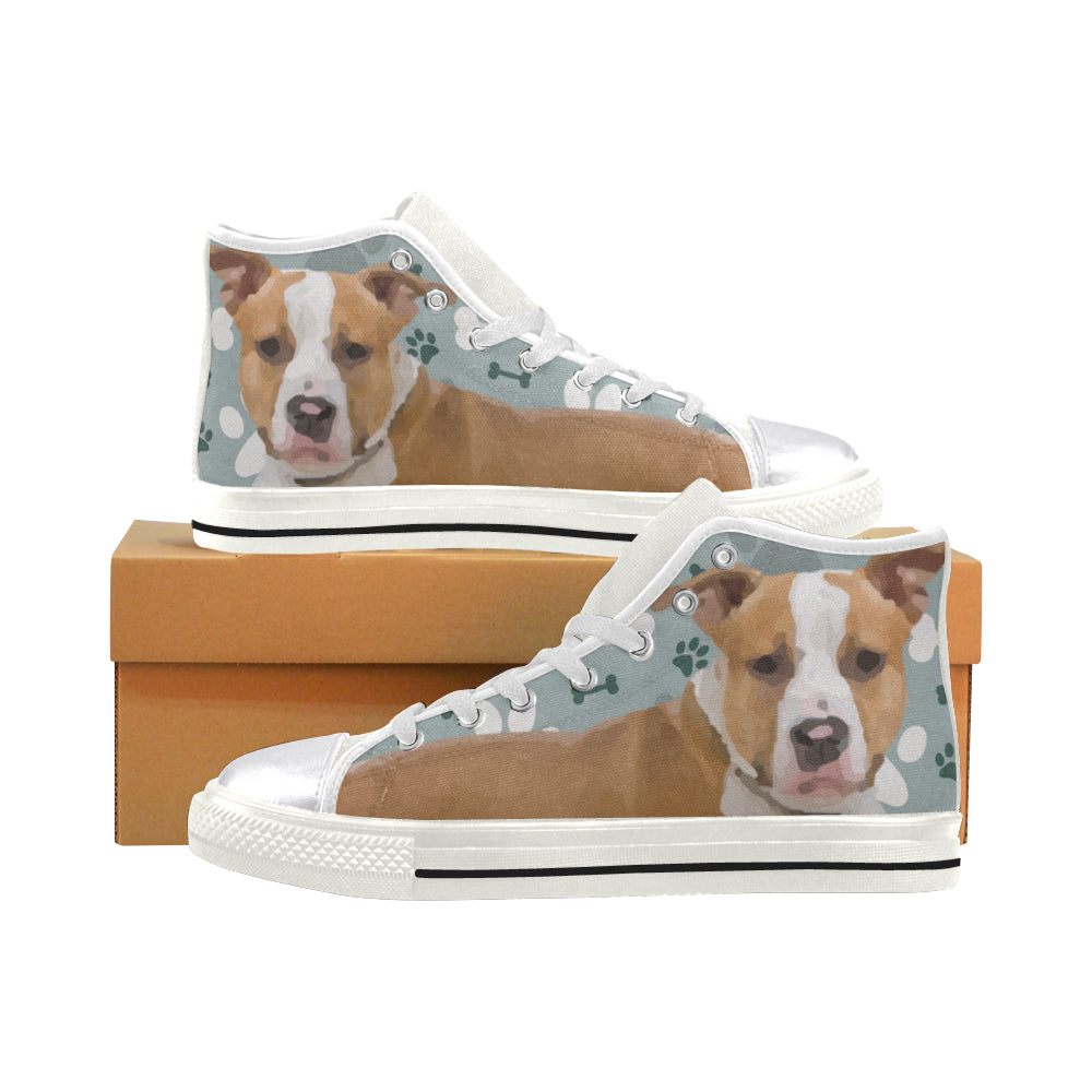 American Staffordshire Terrier White Women’s Classic High Top Canvas Shoes