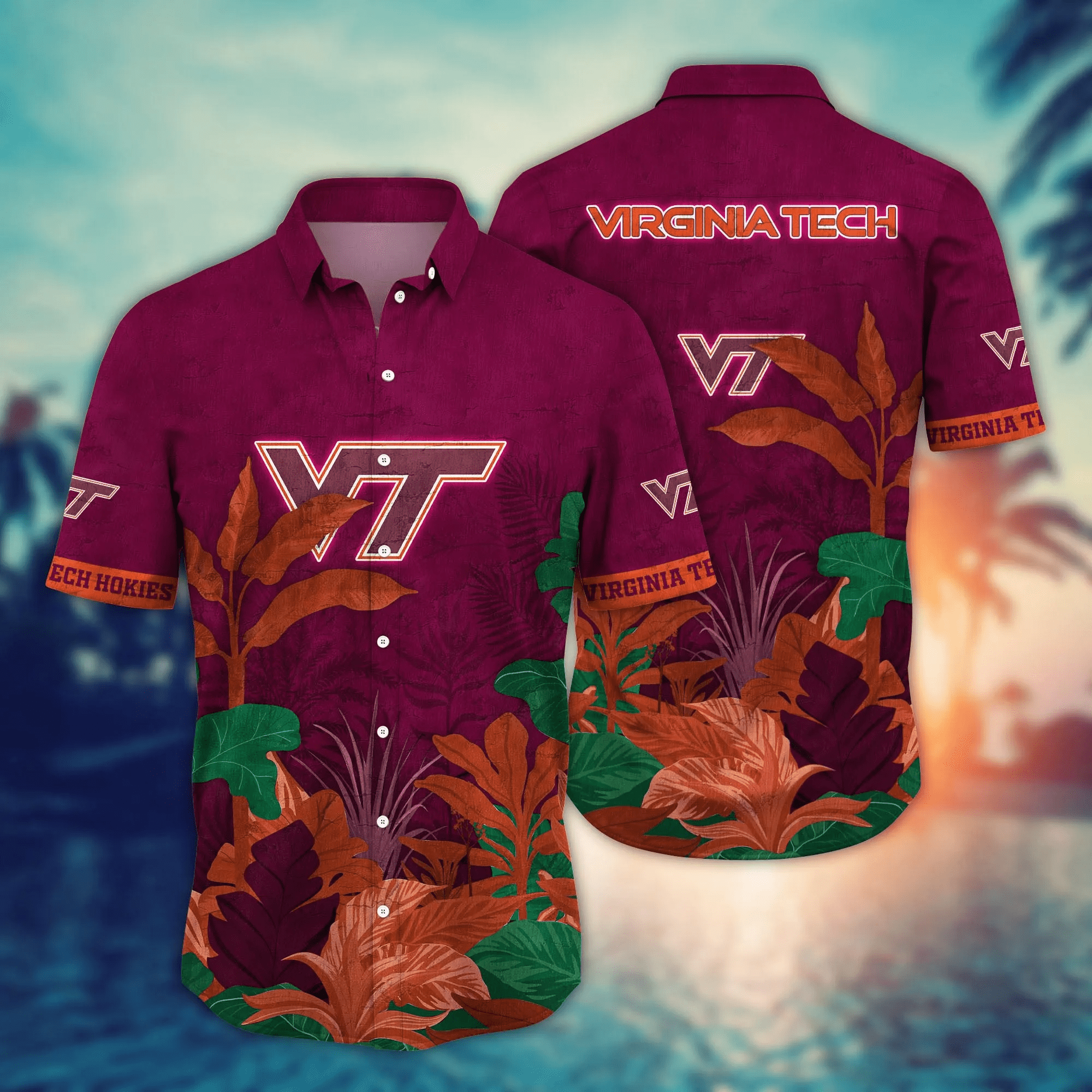 Virginia Tech Hokies NCCA Hawaiian Shirt Pool Days Aloha Shirt