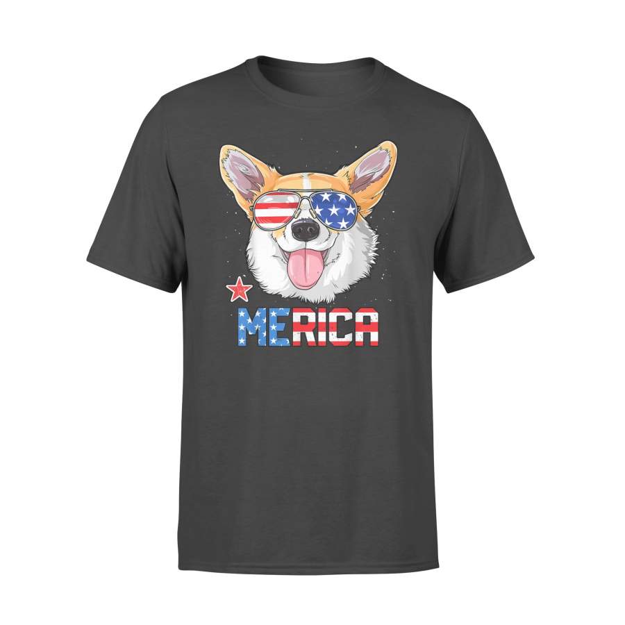 Corgi Merica 4th Of July Boys Girls Dog Puppy T-Shirt