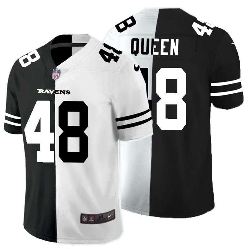 Baltimore Ravens Patrick Queen #48 NFL 2020 Black And White Jersey