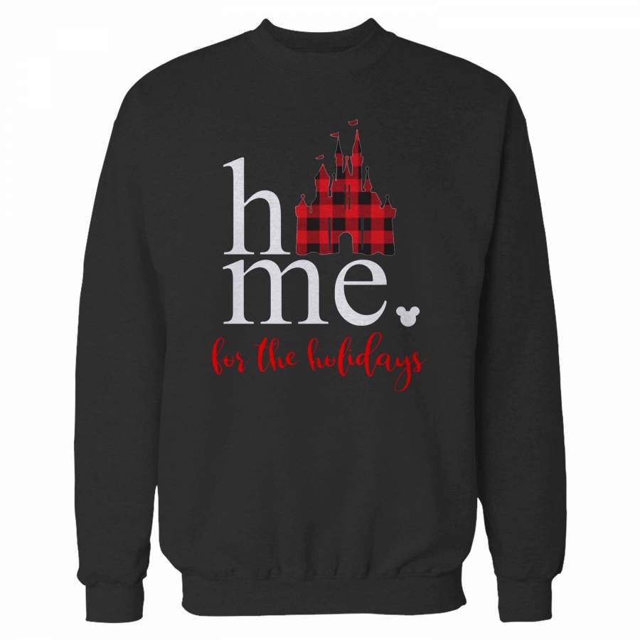 Home For The Holidays Buffalo Plaid Disney Castle Sweatshirt