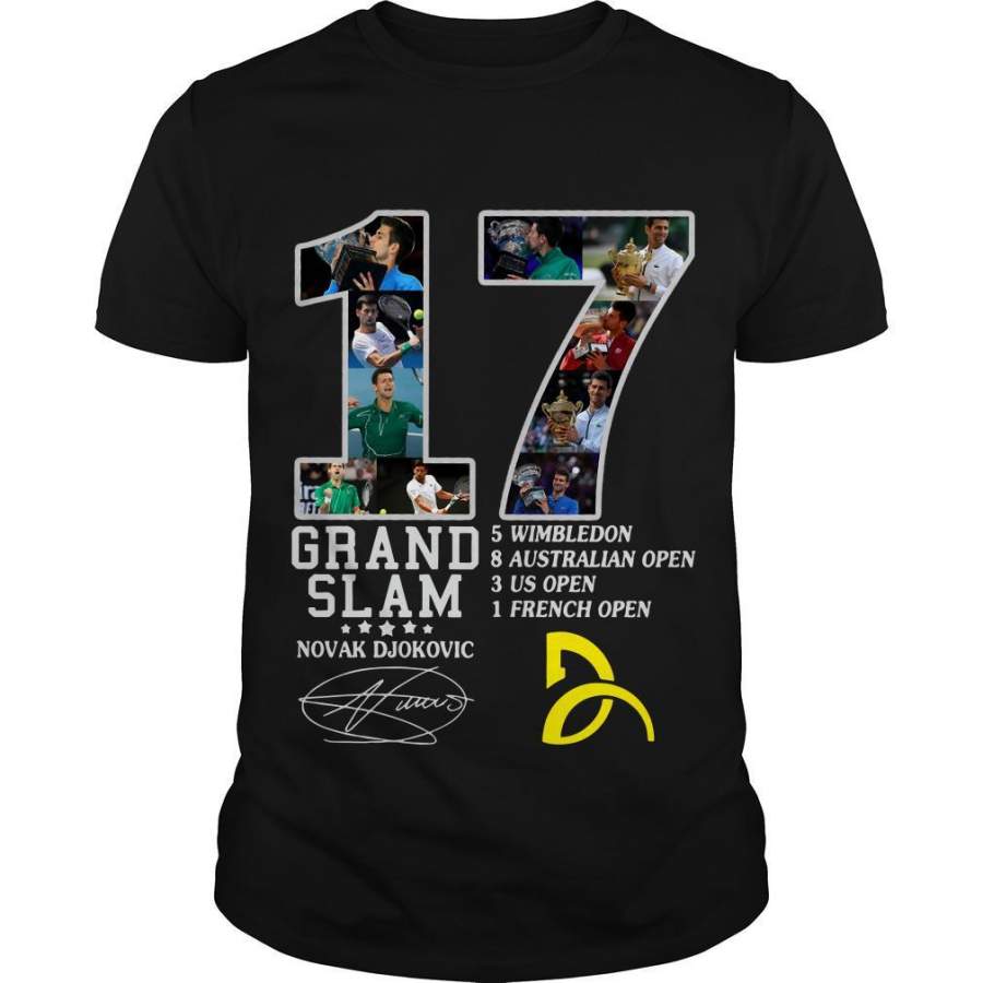 Novak Djokovic 17 Grand Slam Signatures Shirt