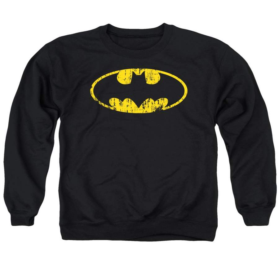 Batman – Classic Logo Distressed Adult Crewneck Sweatshirt