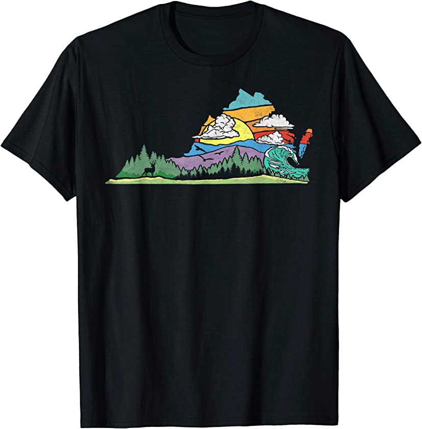 Vintage Virginia Outdoors & Nature Lover Retro 80s Graphic T-Shirt