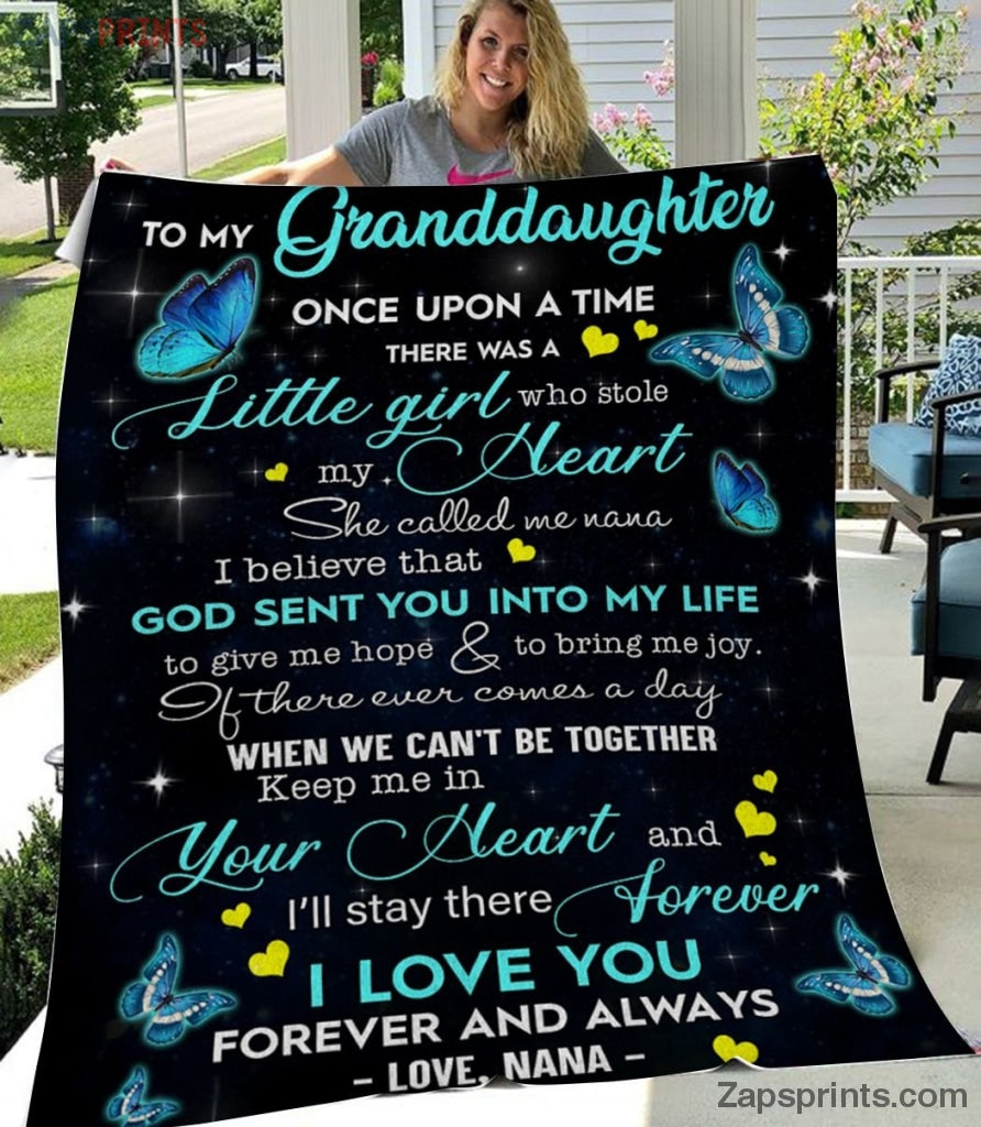 Gift For Granddaughter – To My Granddaughter – Butterfly – Keep You In My Heart – Blanket