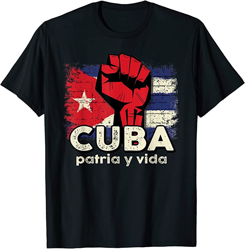 Viva Cuba Libre Patria-Y-Vida Cuba Flag Tee Cuban Revolution T-Shirt