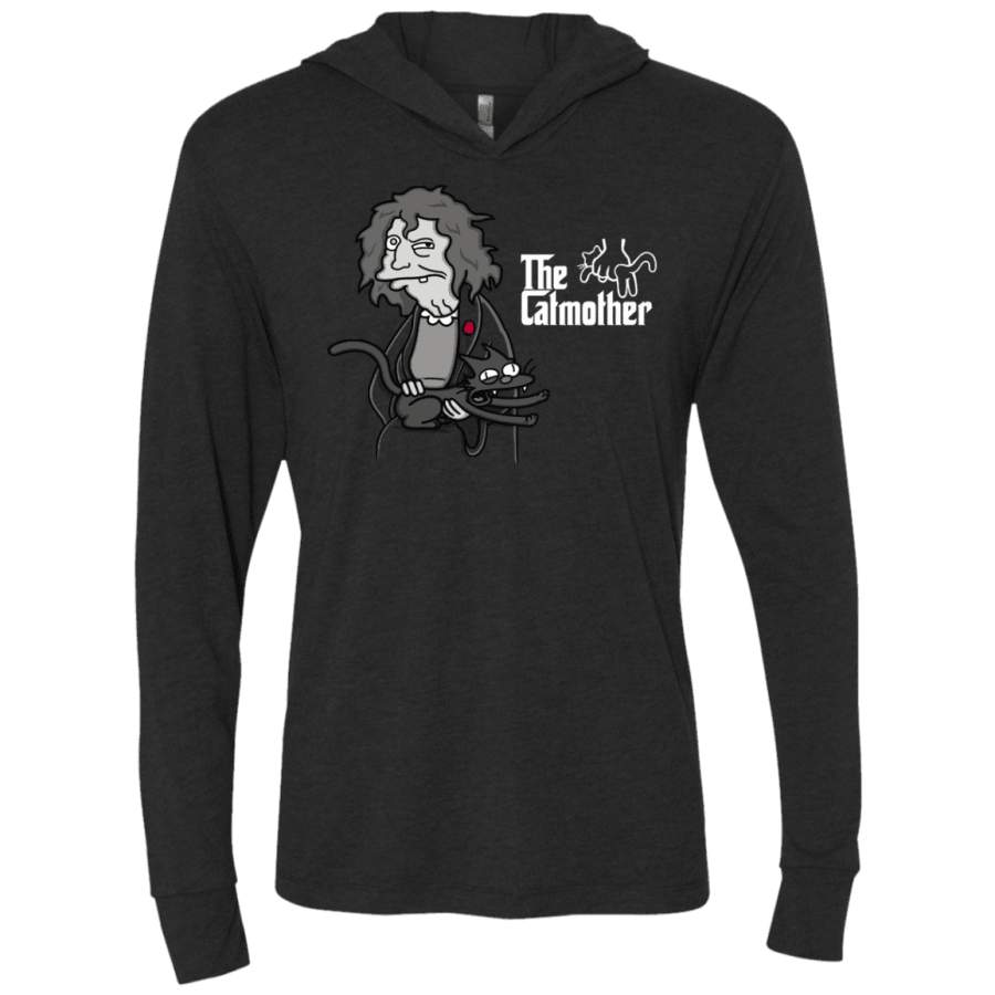 The Catmother Triblend Long Sleeve Hoodie Tee