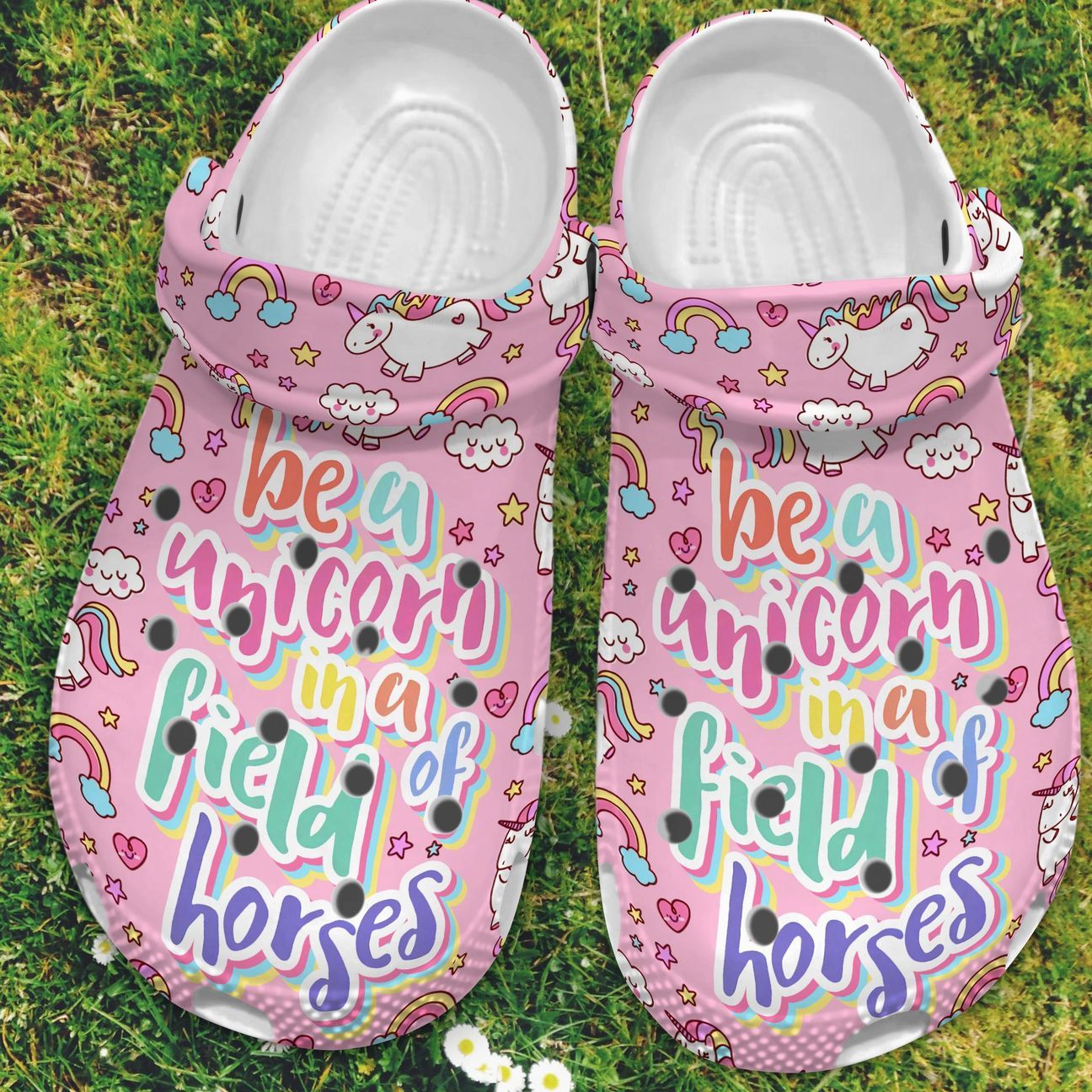 Unicorn Pink Personalized Clog, Custom Name, Text, Color, Number Fashion Style For Women, Men, Kid, Print 3D