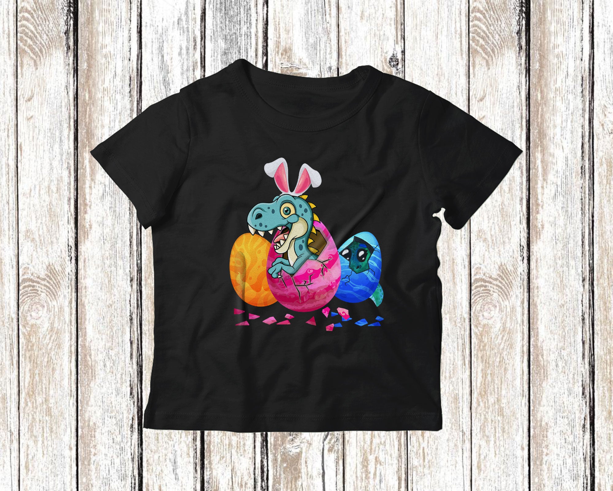 Bunny T-Rex In Easter Eggs Funny Cute Easter Day Kids Rabbit Bunny T-Rex Lover Gifts T-Shirt