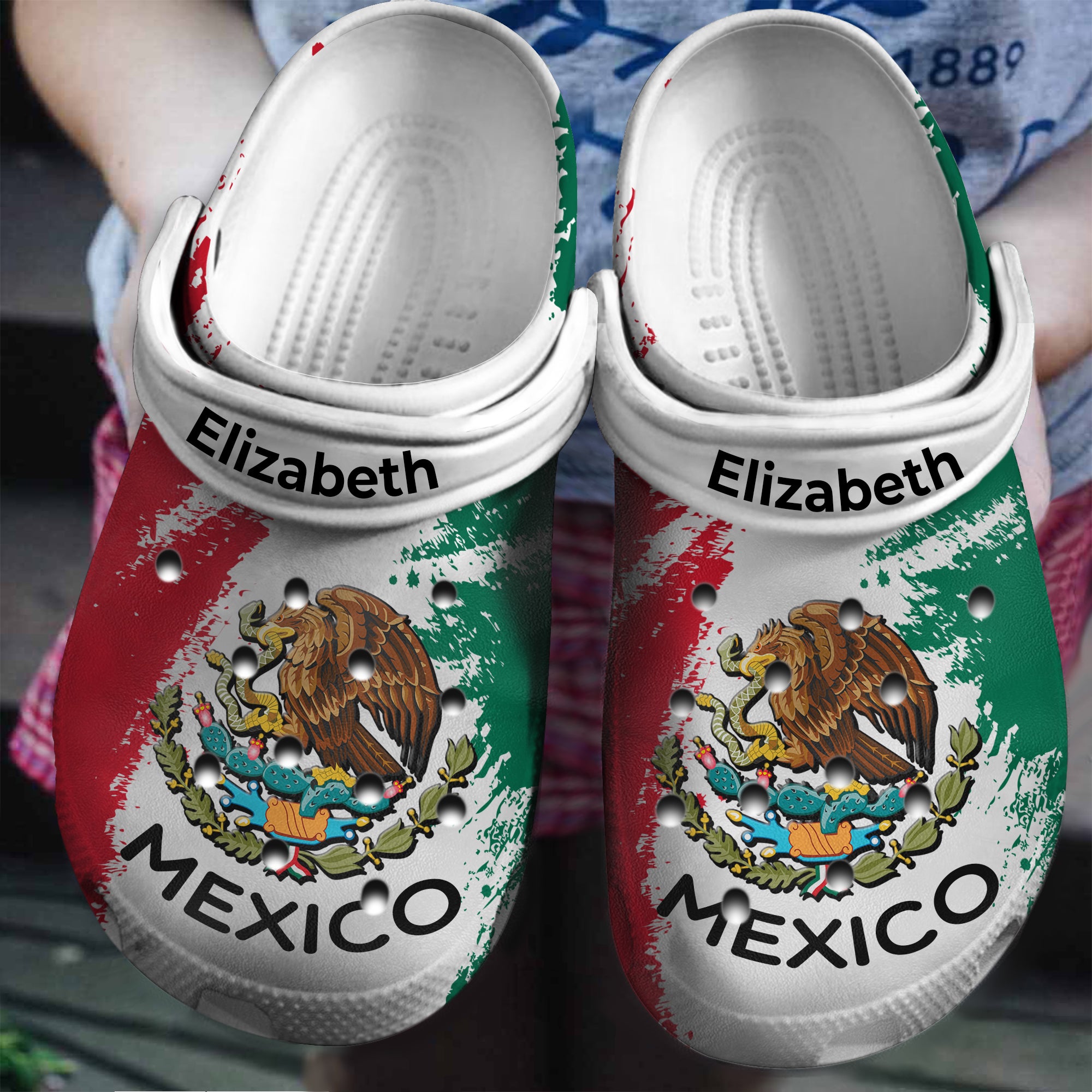 Eagle And Snake Mexico Flag Mexican Pride Gift Personalized Clog Shoes