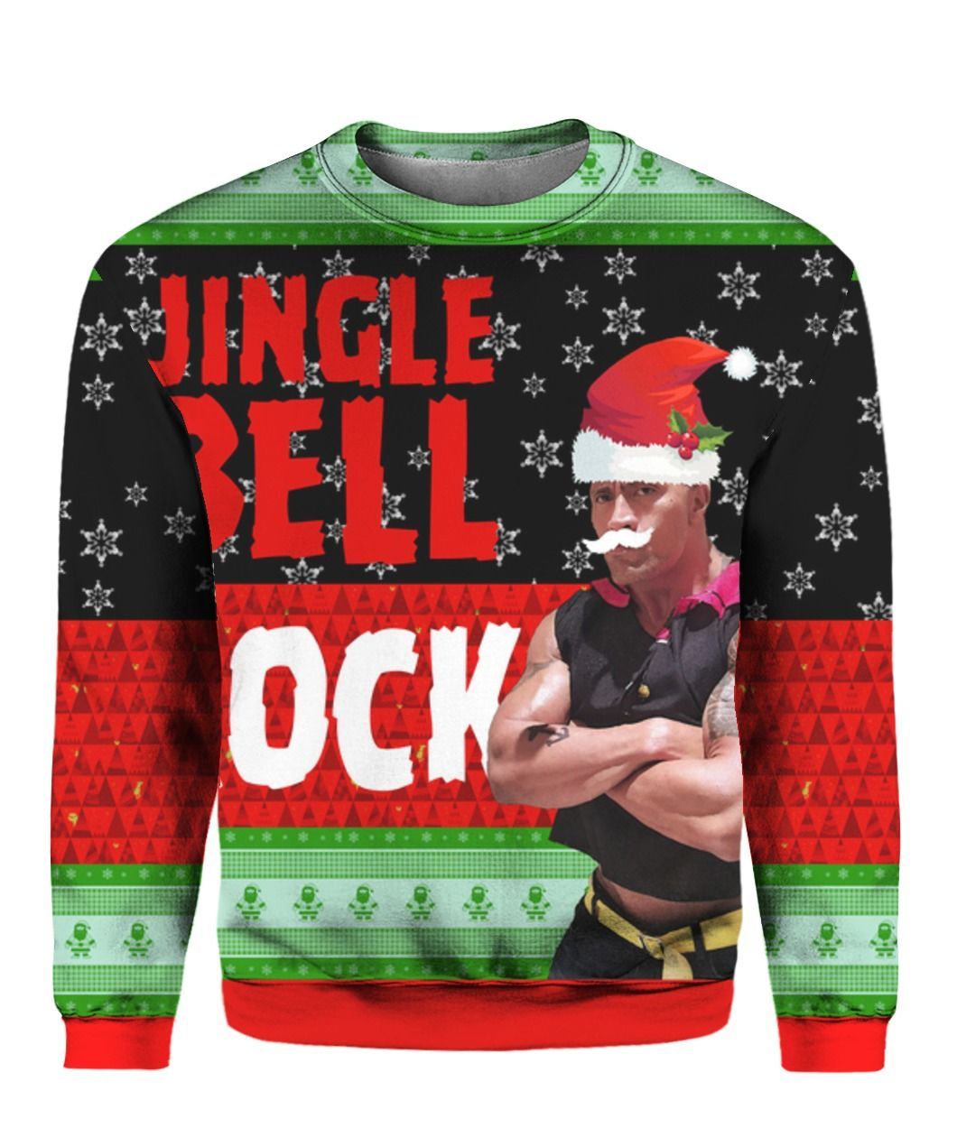 The Rock Jingle Bell Rock 3D Christmas Ugly Sweater