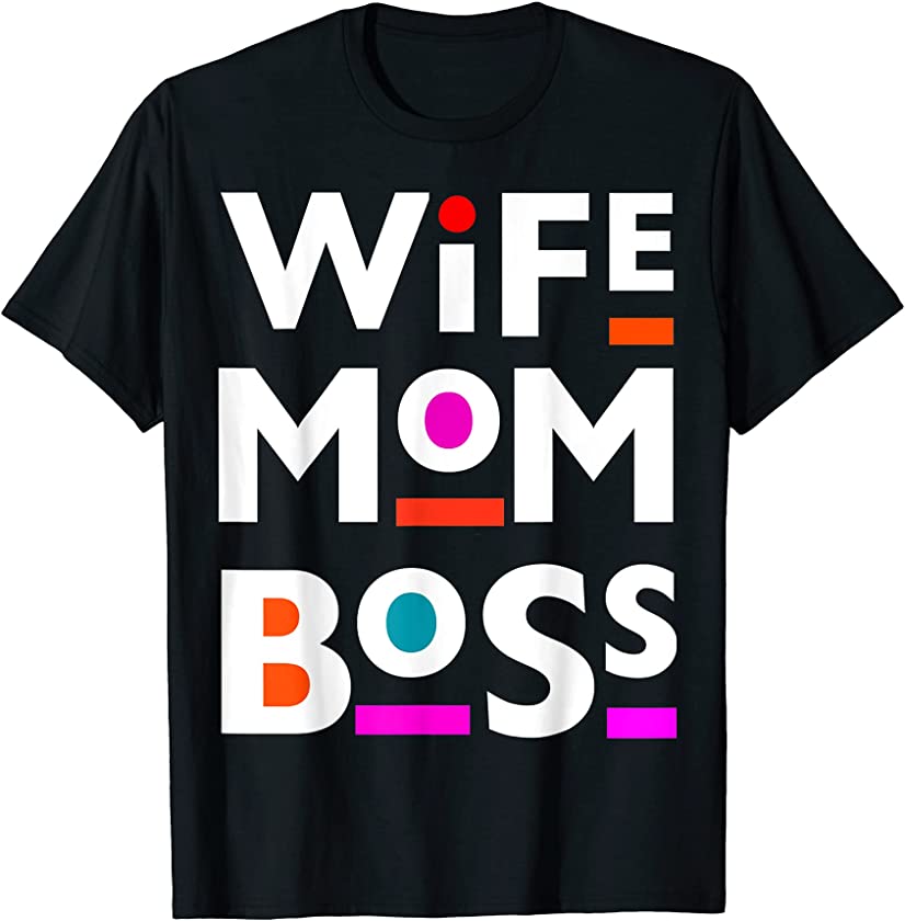 Wife Mom Boss Juneteenth Black Girl Magic Melanin Fun Women T-Shirt