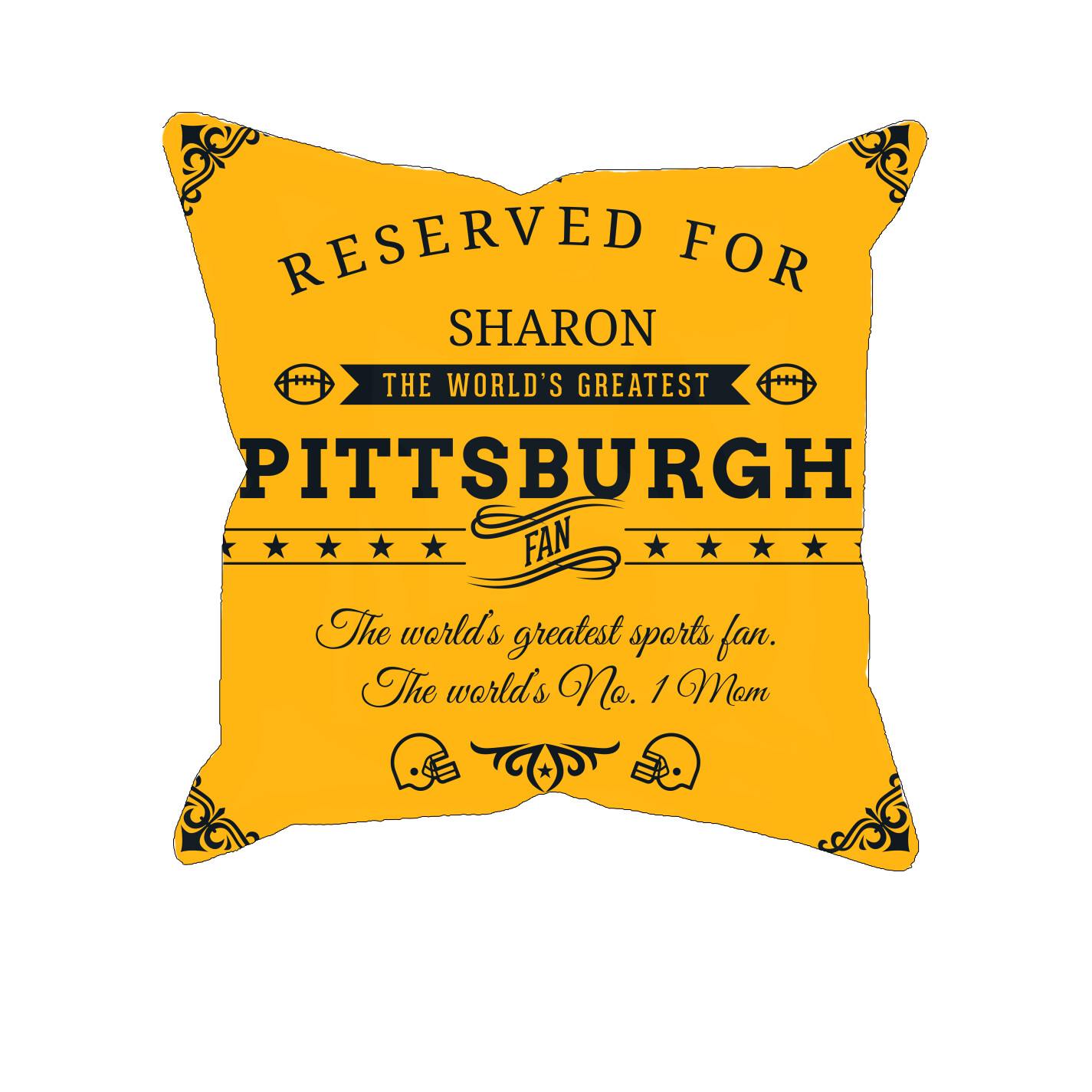 Pittsburgh Football Fan Personalized  Pillow Cover