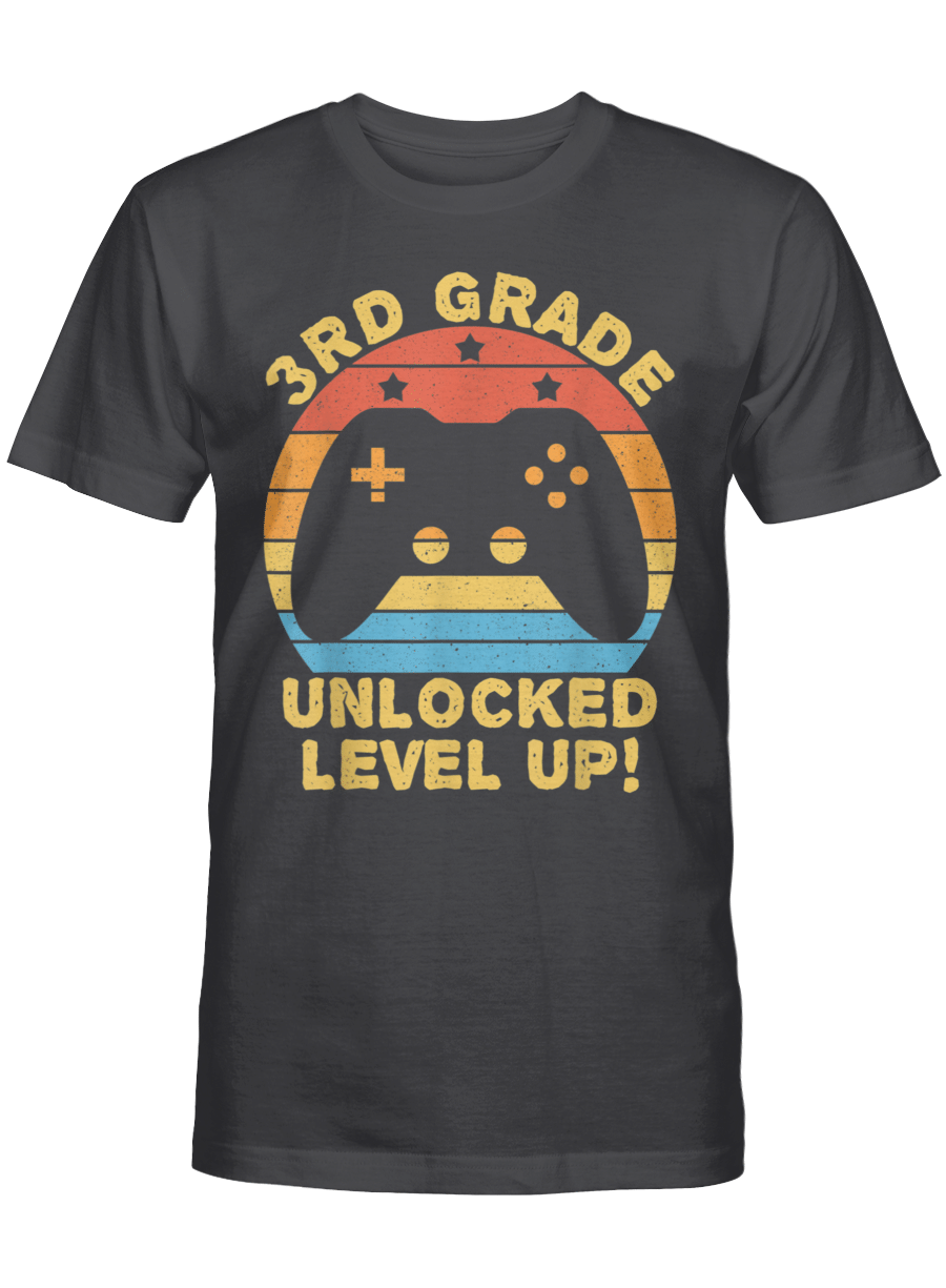 3Rd Grade Unlocked Level Up Funny Video Gamer Back To School T-Shirt